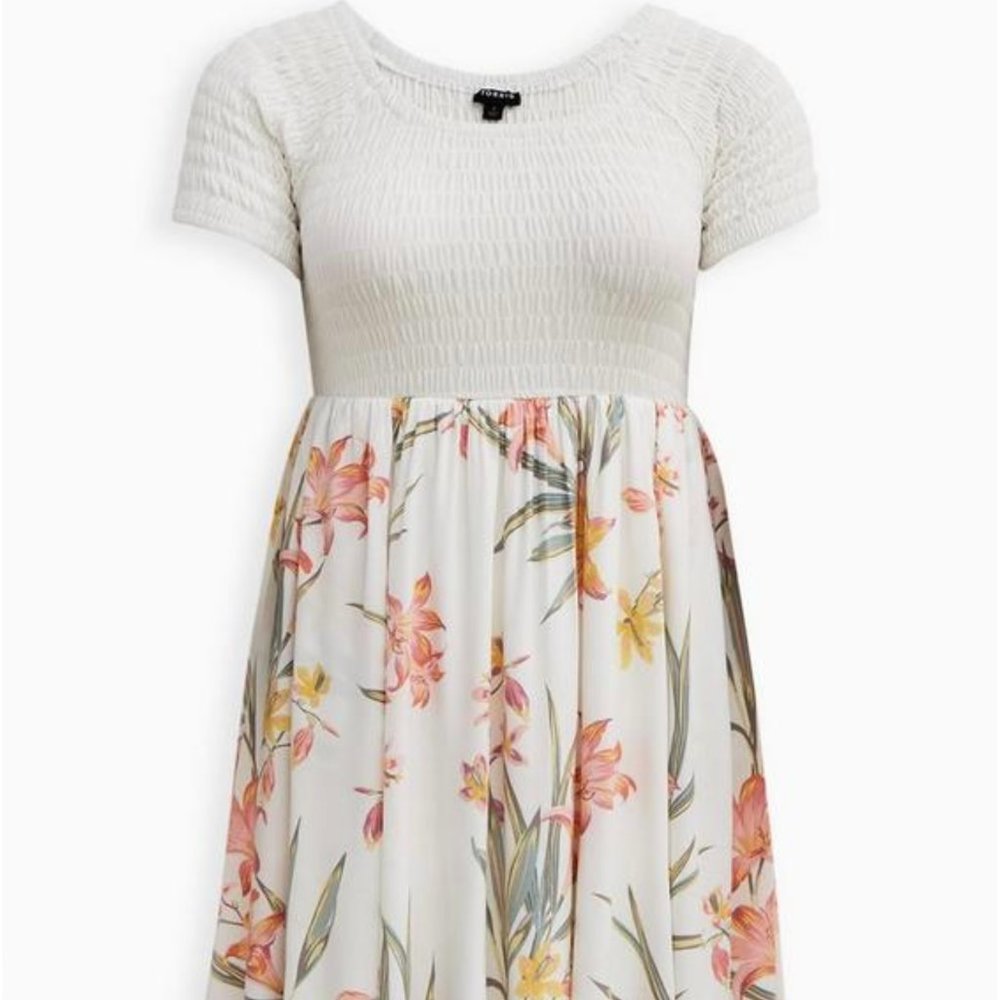 TORRID Mini Challis Smocked Dress